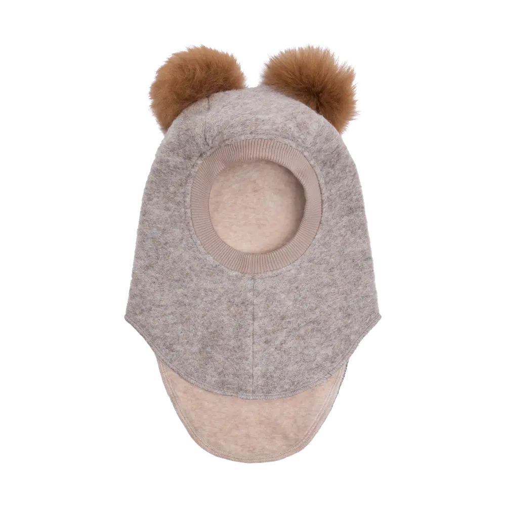 Huttelihut Uld Alpaca Elefanthue m. Pompomer - Camel Melange - 52 Huttelihut Uld Alpaca Elefanthue m. Pompomer - Camel Melange - 52