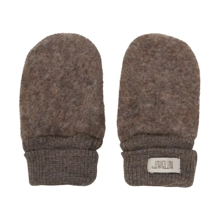 Huttelihut Uld Fleece Vanter - Brown Melange - 50/56