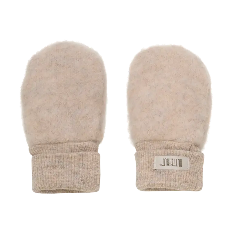 Huttelihut Uld Fleece Vanter - Camel melange - 62/68