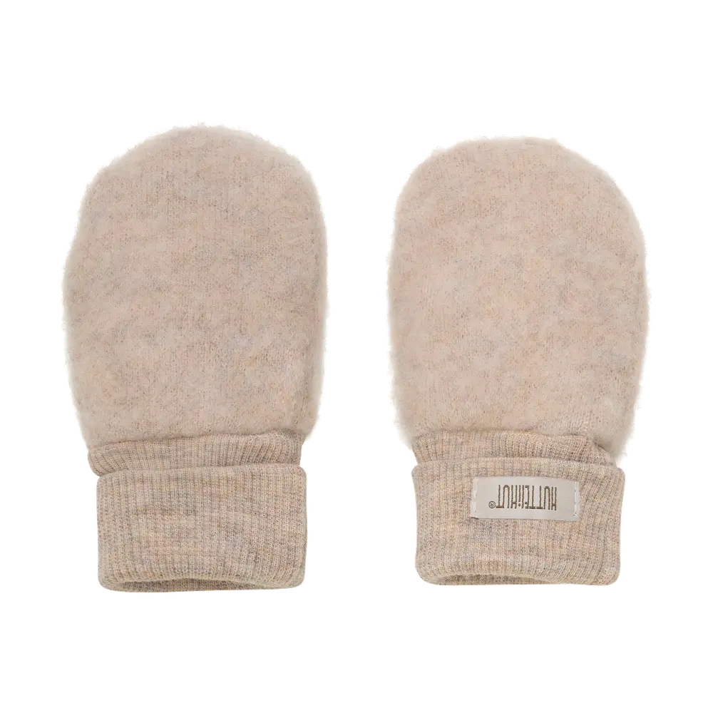 Huttelihut Uld Fleece Vanter - Camel melange - 62/68