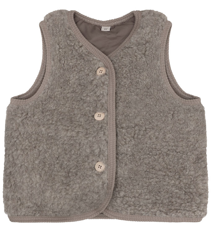 Huttelihut Vest - Uld - Teddy - Camel Melange Huttelihut Vest - Uld - Teddy - Camel Melange