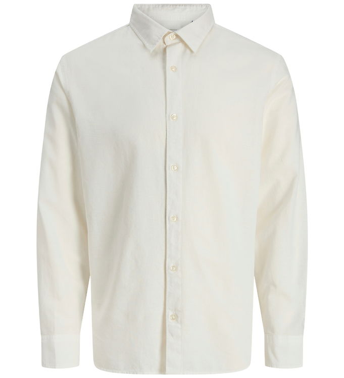 Jack & Jones Skjorte - Bomuld/Hør - JjeBreeze - Hvid
