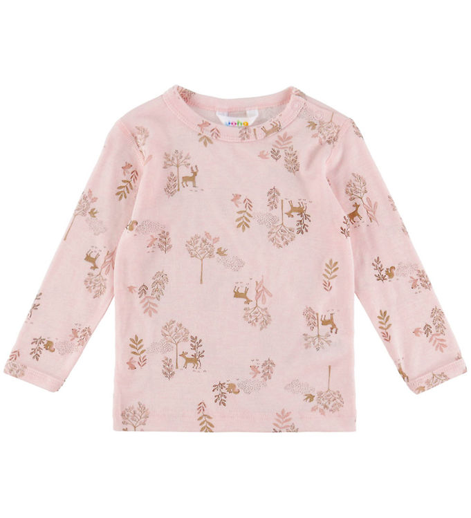 Joha Bluse - Uld/Silke - Lyserød m. Natur Joha Bluse - Uld/Silke - Lyserød m. Natur