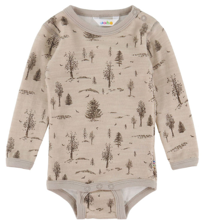Joha Body l/æ - Uld/Viskose - Beige m. Træer