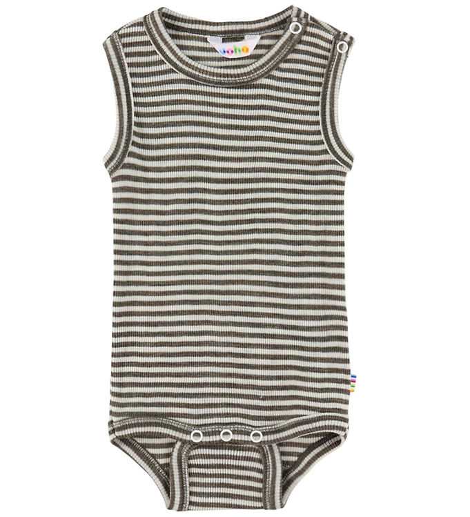 Joha Body u/æ - Uld/Silke - Rib - Mørkebrun/Stribet Joha Body u/æ - Uld/Silke - Rib - Mørkebrun/Stribet