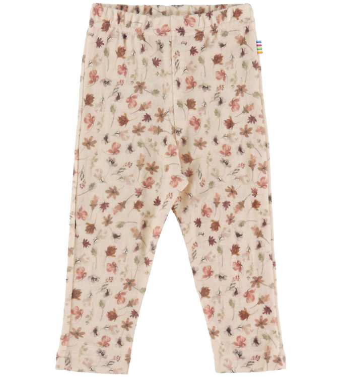Joha Leggings - Uld - Lyserød m. Blomster Joha Leggings - Uld - Lyserød m. Blomster