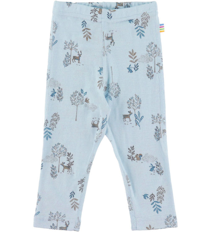 Joha Leggings - Uld/Silke - Blå m. Natur Joha Leggings - Uld/Silke - Blå m. Natur