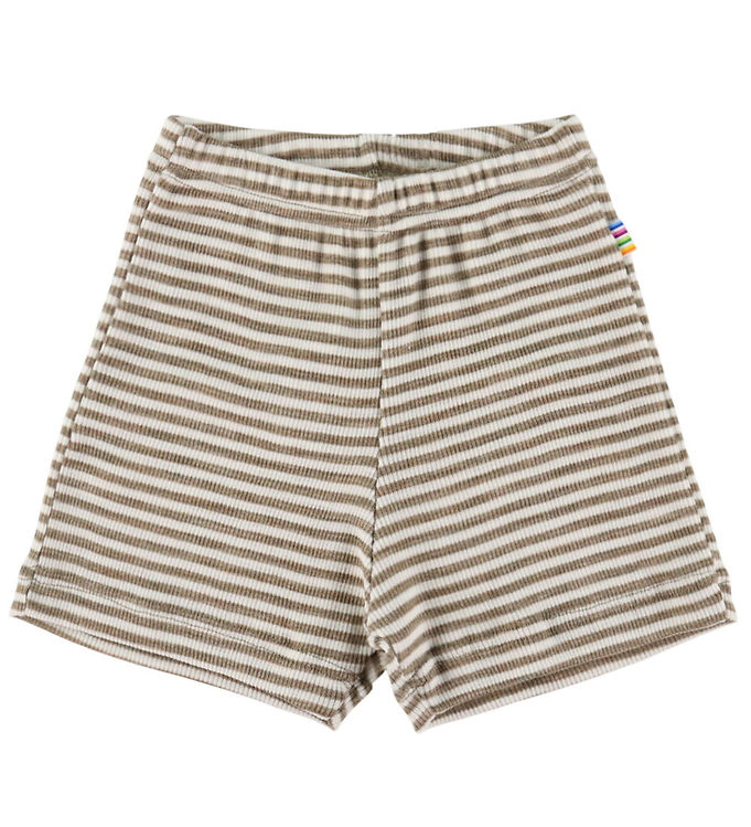 Joha Shorts - Uld/Silke - Rib - Mørk Beige/Stribet Joha Shorts - Uld/Silke - Rib - Mørk Beige/Stribet
