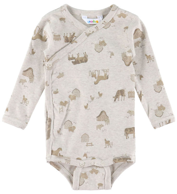 Joha Slå-om Body l/æ - Lys Beige m. Bondegårdsdyr