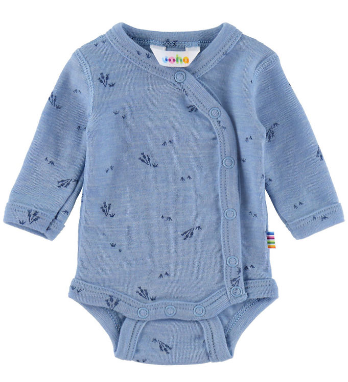 Joha Slå-om Body l/æ - Uld - Blue Melange Joha Slå-om Body l/æ - Uld - Blue Melange