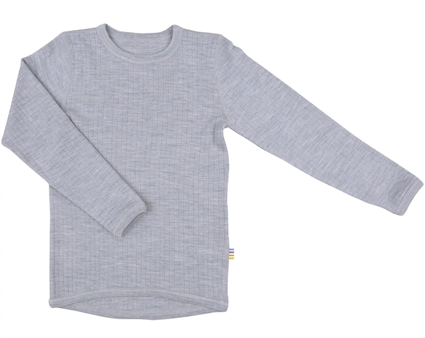 Joha Uld Bluse Rib Meleret Grå Joha Uld Bluse Rib Meleret Grå
