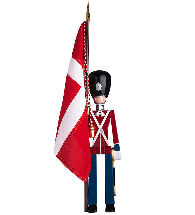 Kay Bojesen Træfigur - Fanebærer - Mellem - Rød/Blå/Hvid