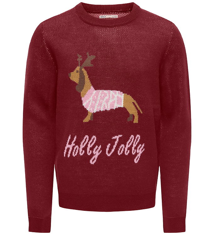 Kids Only Bluse - Strik - KogFala - Cabernet/Dog