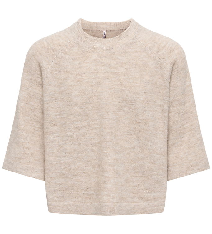 Kids Only Sweatshirt - Strik - KogSimoni - Pumice Stone/Melange