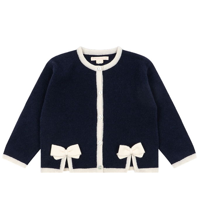 Konges Sløjd Cardigan - Uld - Alette - Navy Blazer m. Sløjfer Konges Sløjd Cardigan - Uld - Alette - Navy Blazer m. Sløjfer