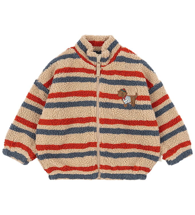 Konges Sløjd Fleecejakke - Jody - Tangerine Stripe Konges Sløjd Fleecejakke - Jody - Tangerine Stripe