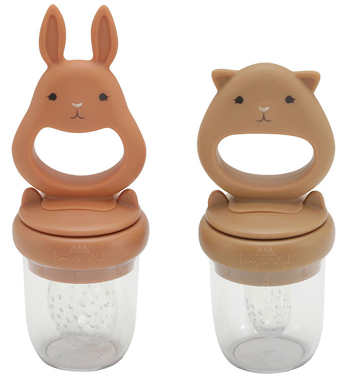 Konges Sløjd Food Feedere - 2-pak - Silikone - Almond/Terracotta