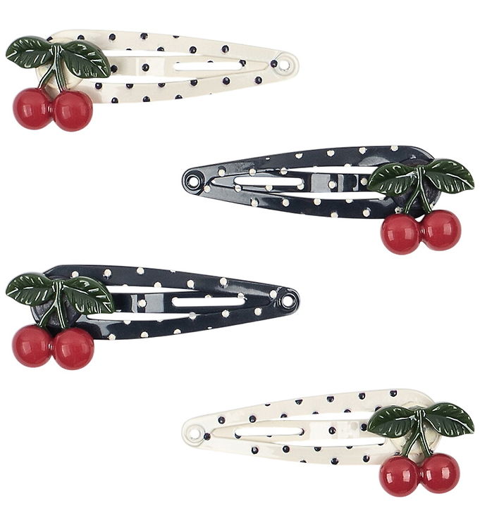 Konges Sløjd Hårspænder - 4-pak - Cherry Dot