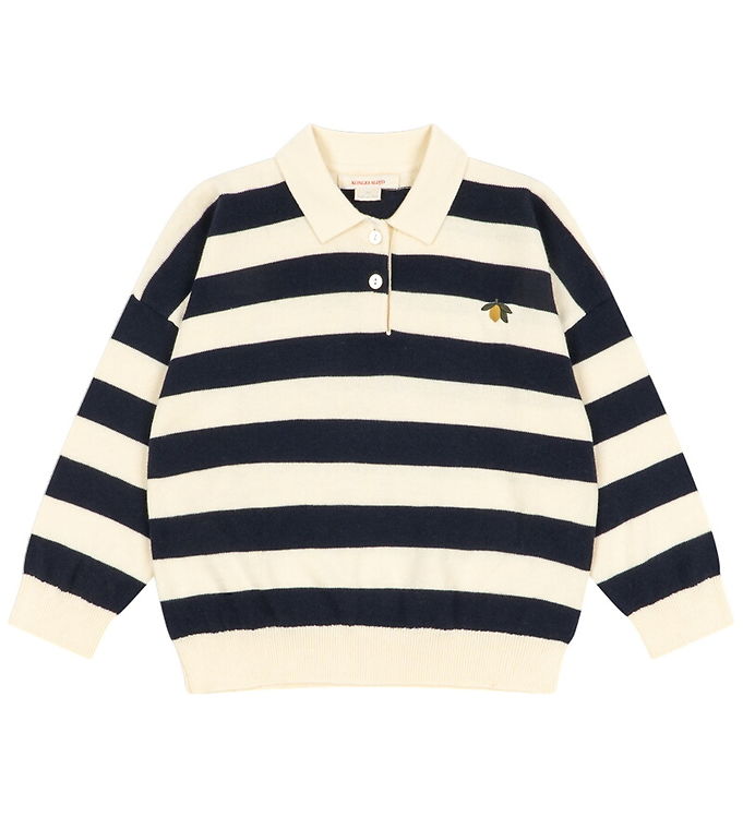 Konges Sløjd Polobluse - Strik - Manis - Navy Stripe Konges Sløjd Polobluse - Strik - Manis - Navy Stripe
