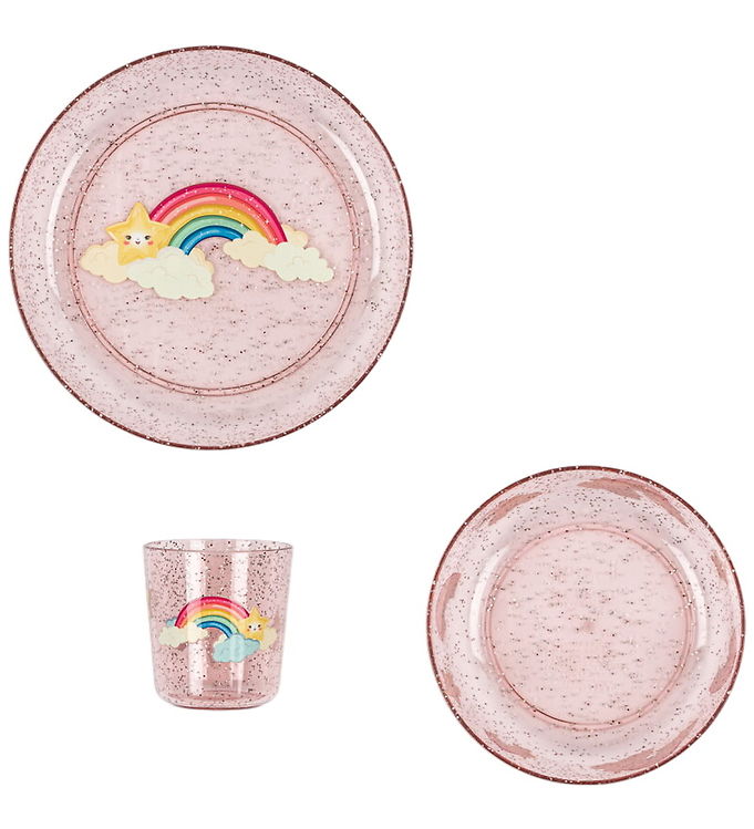 Konges Sløjd Spisesæt - 3 Dele - Rainbow m. Glimmer Konges Sløjd Spisesæt - 3 Dele - Rainbow m. Glimmer