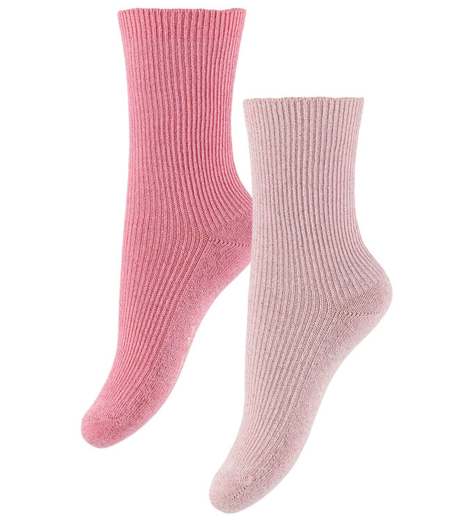 Konges Sløjd Strømper - 2-pak - Rib - Rose Mix m. Glitter