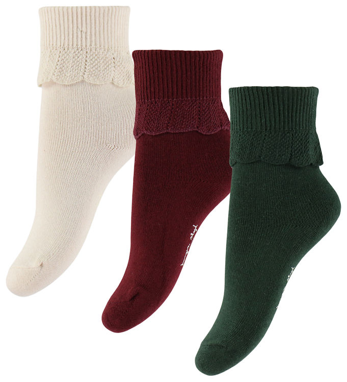 Konges Sløjd Strømper - 3-pak - Green Mix m. Flæse Konges Sløjd Strømper - 3-pak - Green Mix m. Flæse
