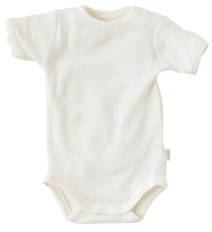 Kort Ærmet Body i Rib - Joha Uld - Natur - 50 Kort Ærmet Body i Rib - Joha Uld - Natur - 50