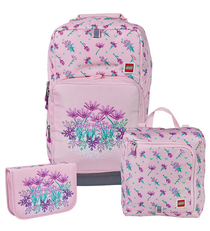 LEGOÂ® Skoletaskesæt - Flowers - Optimo - 20,5 L - Lyserød