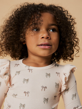 LIL ATELIER Bluse Gavo Eko Silver Peony Bow