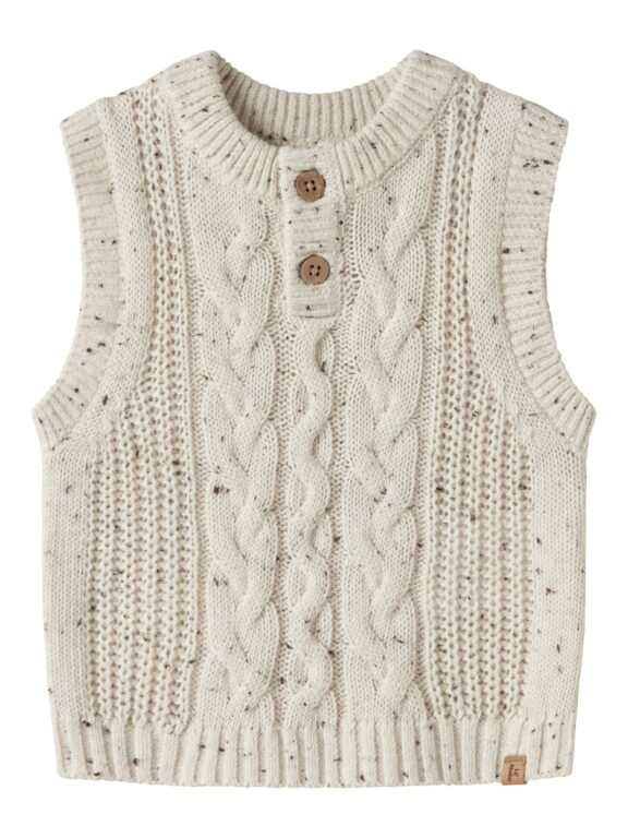 Lil Atelier Galto - Kai Knit Vest - Turtledove - 56 cm