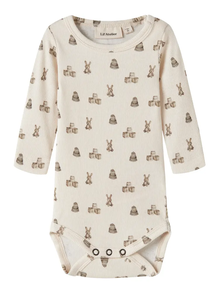 Lil' Atelier Gavo Kin Langærmet Slim Body - Turtledove - 56