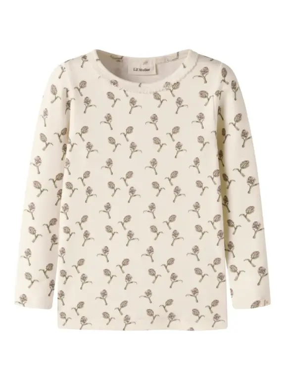 Lil' Atelier Noel Langærmet Slim Body - Turtledove - 56