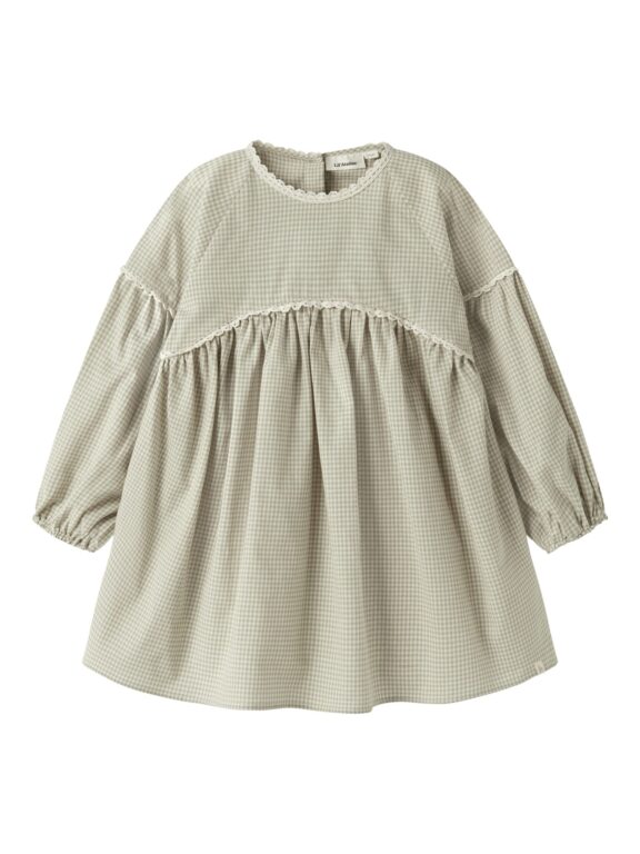 Lil Atelier Oleno - LS Loose Dress - Moss Gray - 92 cm