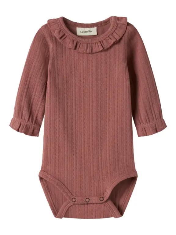 Lil' Atelier Onela Langærmet Slim Body - Withered Rose - 74