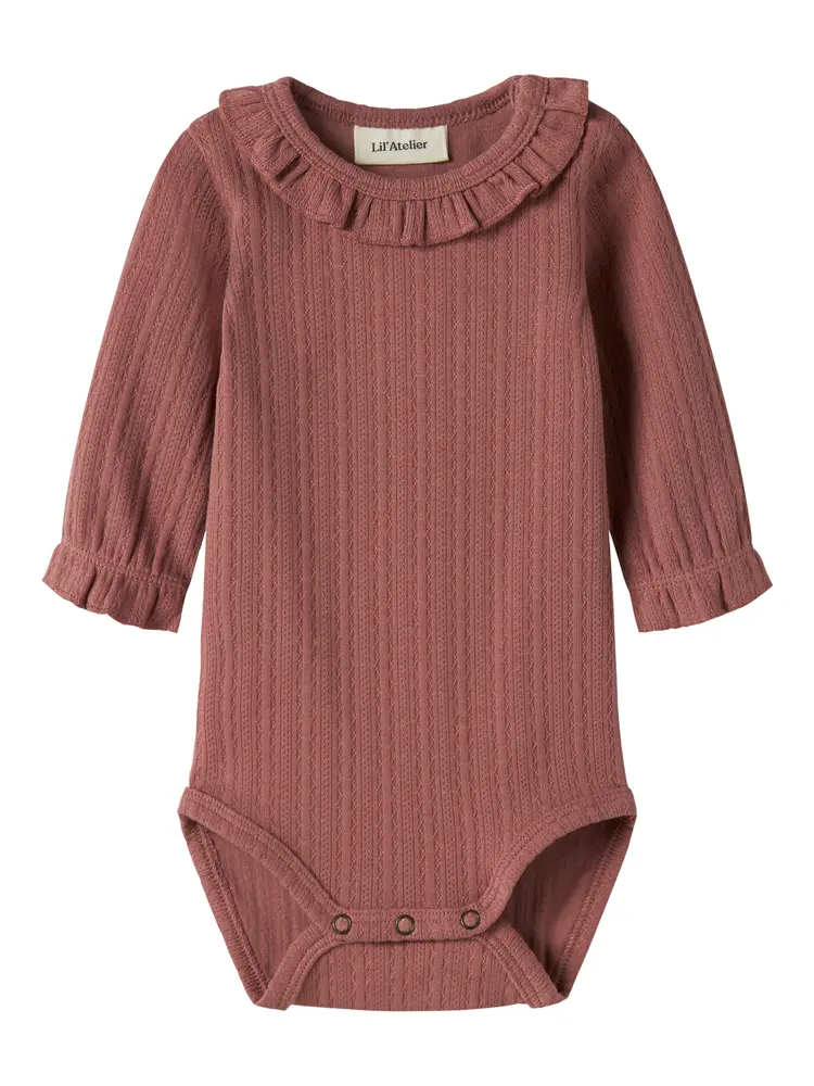 Lil' Atelier Onela Langærmet Slim Body - Withered Rose - 74
