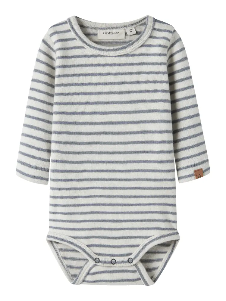 Lil' Atelier Thoro Keo Langærmet Slim Body - Turtledove - 74 Lil' Atelier Thoro Keo Langærmet Slim Body - Turtledove - 74