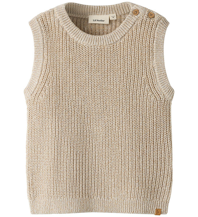 Lil Atelier Vest - Strik - NmmRokkos - White Pepper/Melange