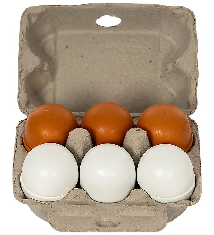 MaMaMeMo Legemad - Træ - Store Æg I Bakke