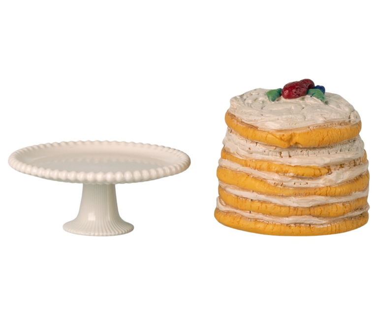 Maileg Kage og Kageopsats, Mus – Råhvid