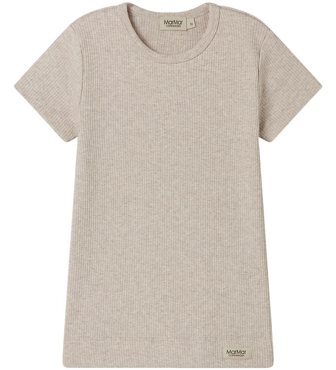 MarMar T-shirt - Rib - Bomuld/Modal - Light Beige Melange