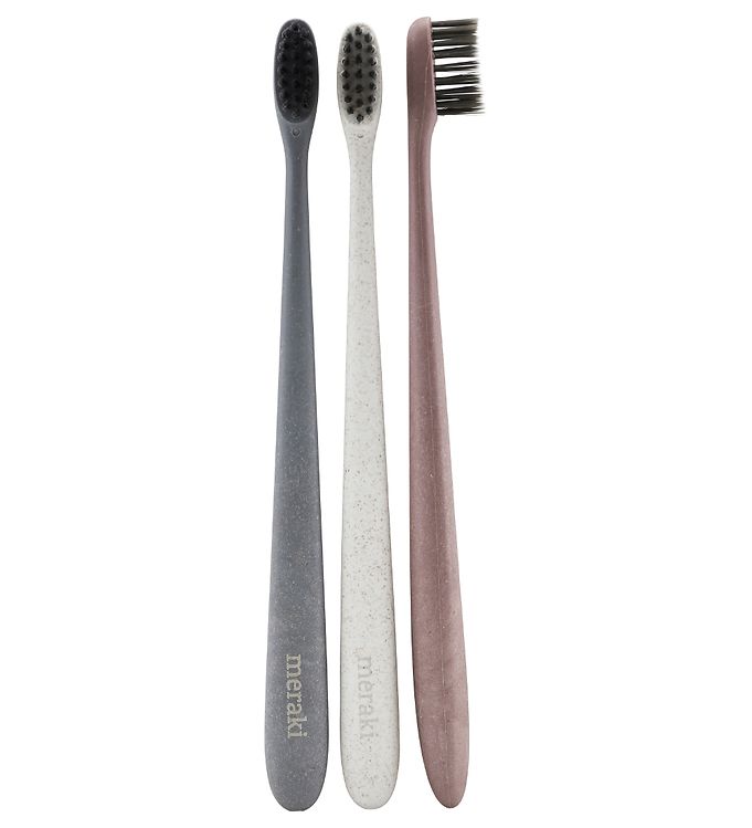 Meraki Tandbørste - 3-pak - Grå/Hvid/Rosa