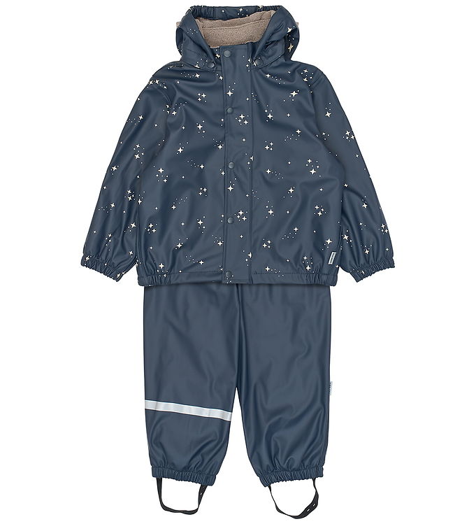 Mikk-Line Regntøj m/u Seler - Fleece - PU - Star Sky AOP