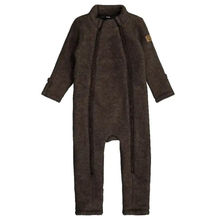 Mikk-line Ulddragt - Dark Brown Melange - 56