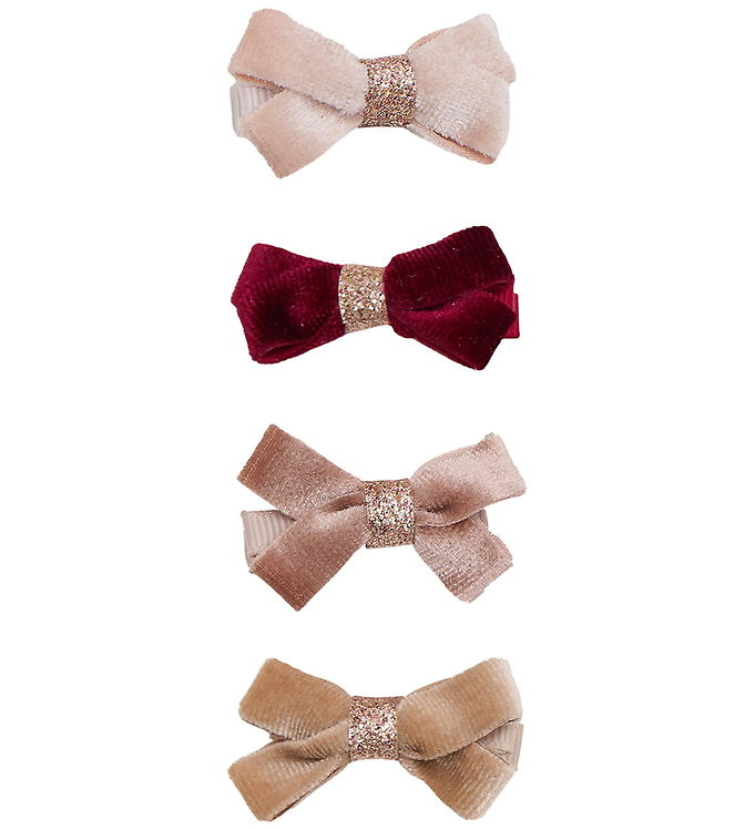 Mimi & Lula Hårklips - 4-Pak - Glitter Velvet Bow Mimi & Lula Hårklips - 4-Pak - Glitter Velvet Bow