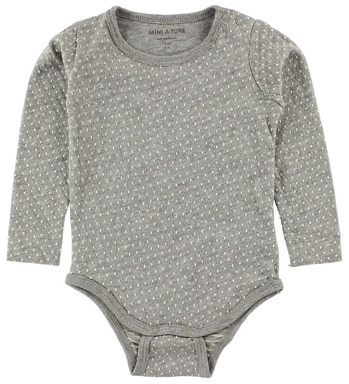 Mini A Ture Body l/æ - Gråmeleret m. Prikker Mini A Ture Body l/æ - Gråmeleret m. Prikker
