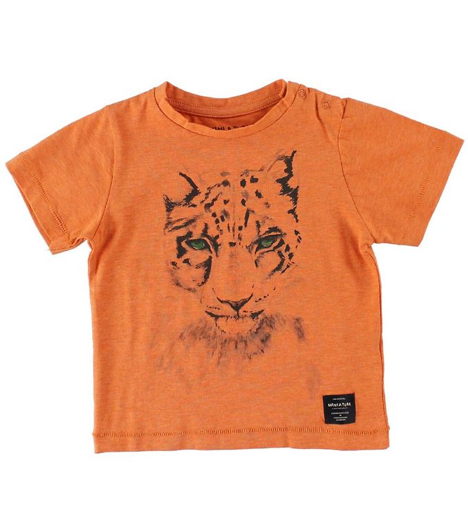 Mini A Ture T-Shirts - Legolas - Orangemeleret m. Leopard Mini A Ture T-Shirts - Legolas - Orangemeleret m. Leopard