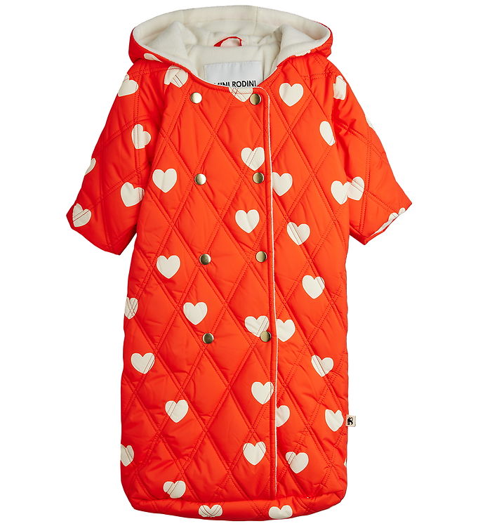 Mini Rodini Kørepose - Quilted - Hearts - 80 cm - Rød Mini Rodini Kørepose - Quilted - Hearts - 80 cm - Rød