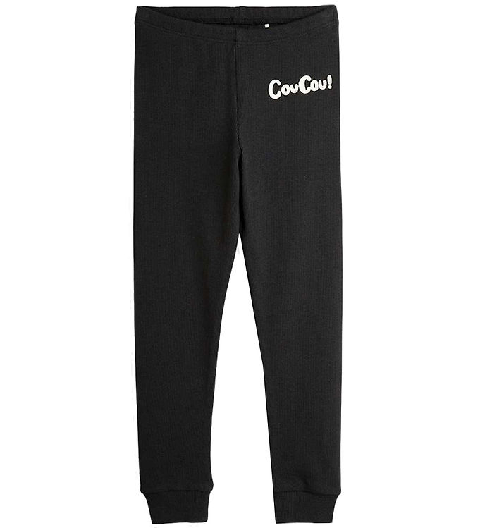Mini Rodini Leggings - Rib - Coucou - Sort Mini Rodini Leggings - Rib - Coucou - Sort