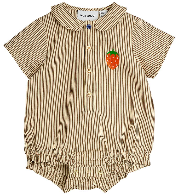 Mini Rodini Sommerdragt - Poplin - Brun Mini Rodini Sommerdragt - Poplin - Brun