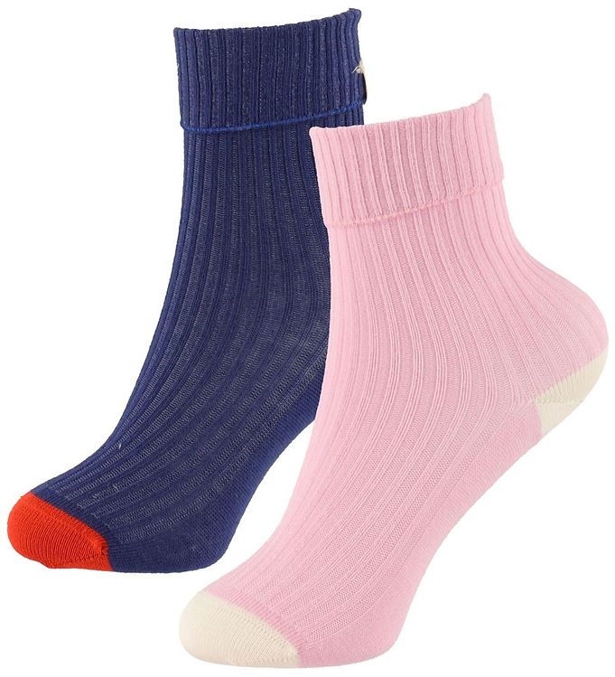 Mini Rodini Strømper - 2-Pak - Blå/Rosa Mini Rodini Strømper - 2-Pak - Blå/Rosa